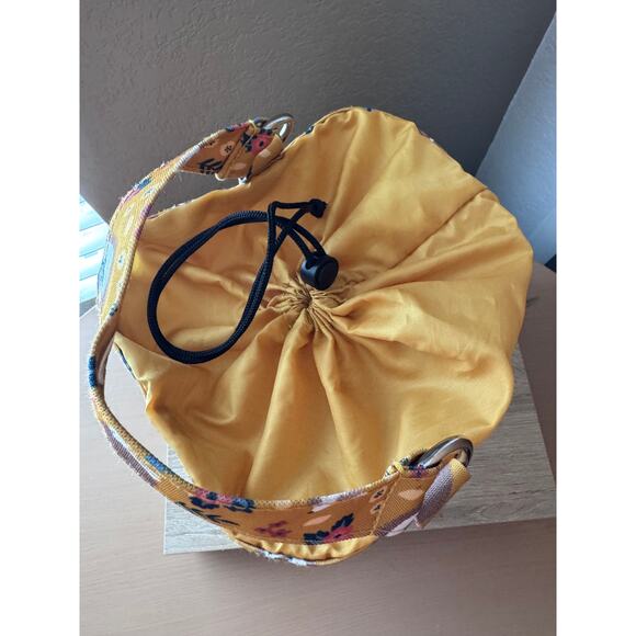 Hedgehog Print Drawstring Bucket Bag – Mustard Yellow - Picture 4 of 8